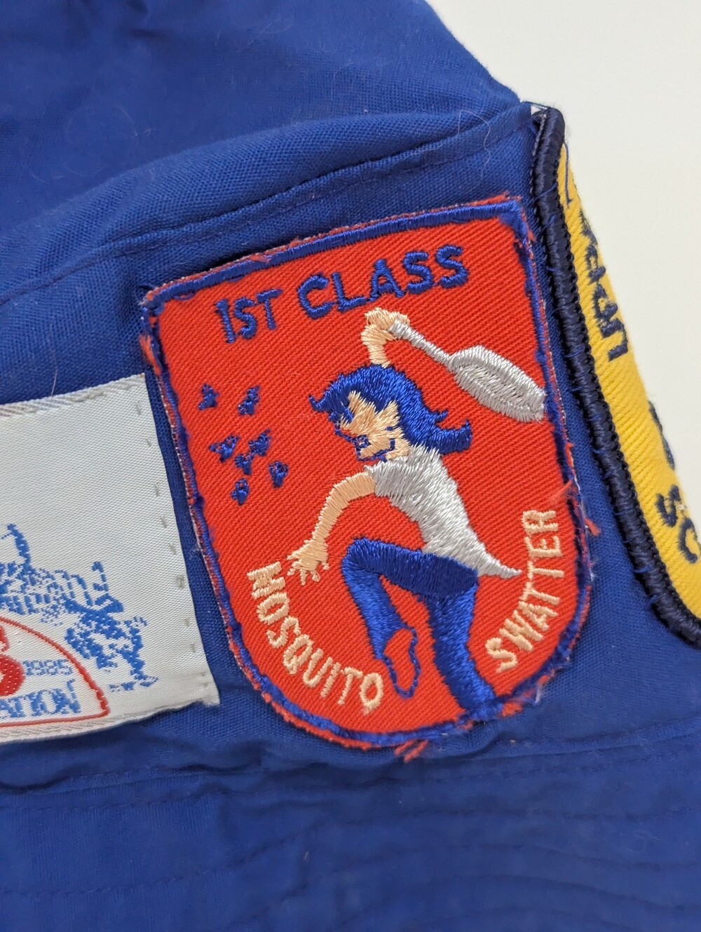 Girl Guides Bucket Hat Blue with Patches Vintage 1980s Queensville Ontario - Picture 5 of 10